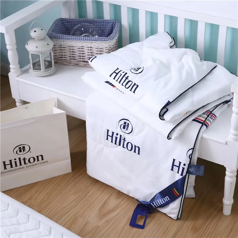 

2021 Hilton Hotel light quilt summer cool quilt twill DOUBL BED QUILT thin quilt air conditioning sleeping bed sore quilt core