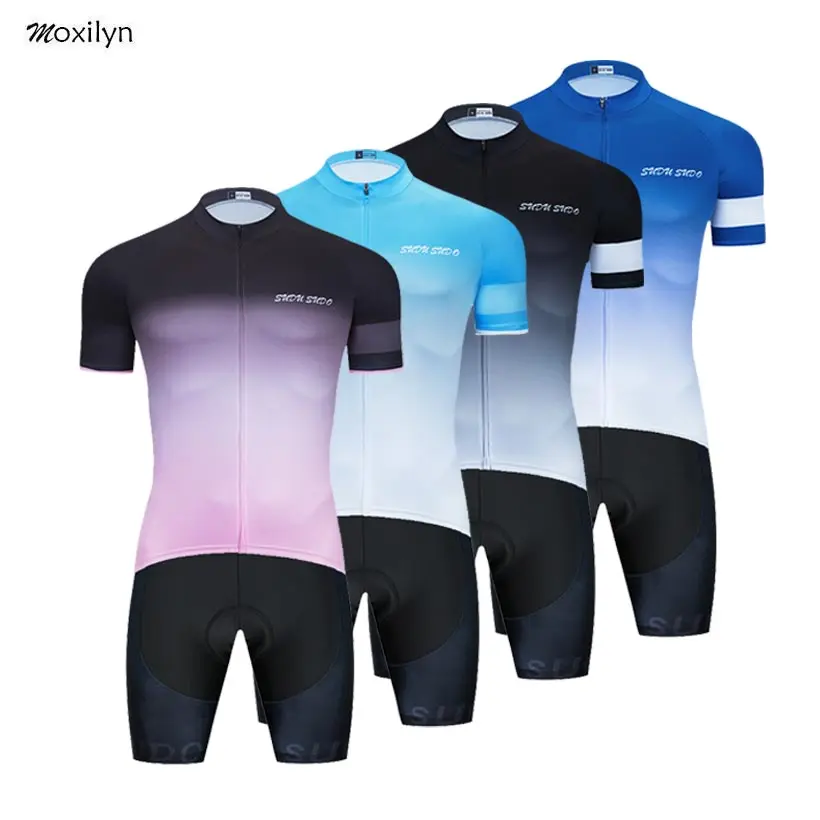 

SISVIP 2020 Pro Summer Cycling Jersey Set Mountain Bike Clothing MTB Bicycle Clothes Wear Short Sleeve Ciclismo Men Cycling Set