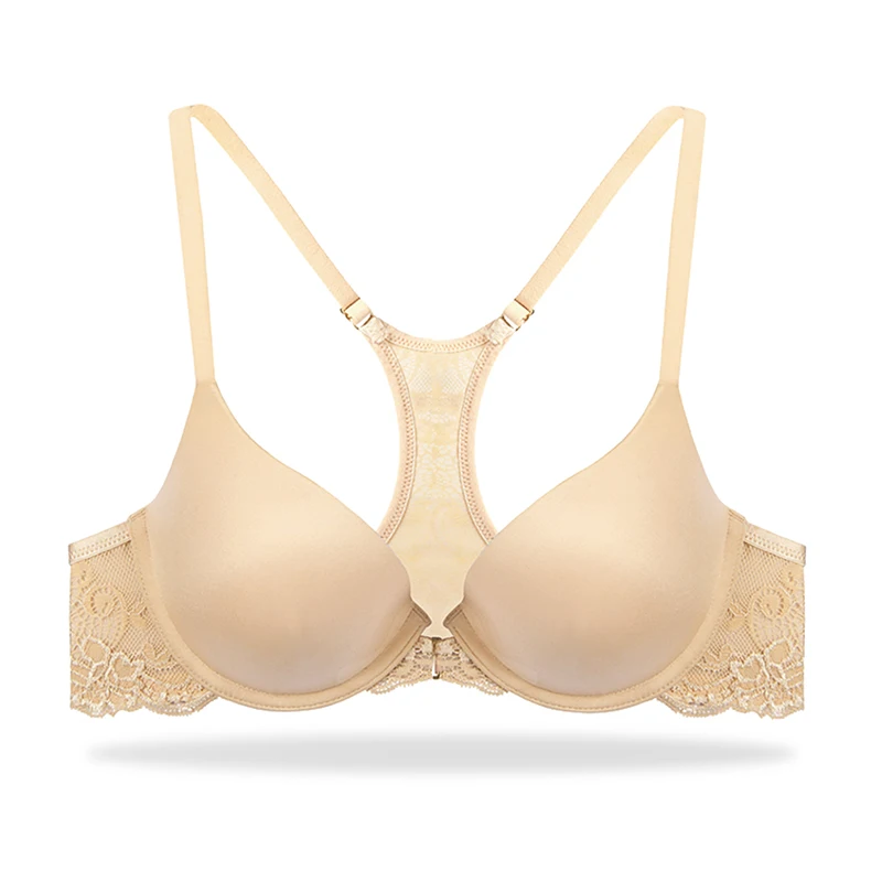 Wingslove Women Front Close Beauty Back Bra Lace Sexy Underwire Lingerie Push Up Comfortable Ladies Bralette Top