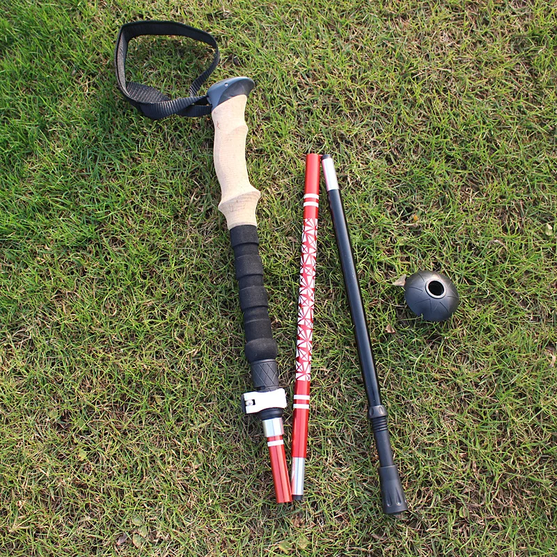 Сверхлегкие складные регулируемые треккинговые палки 5-секционные алпеншток из