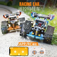 mould king 13033 13037 moc crawler car racing app remote control car rc tracked racer building blocks high tech 42065 toys brick