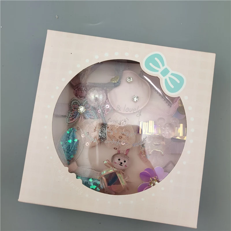 10 шт./кор. головные уборы для девушек набор бант Корона кружева заколки волос