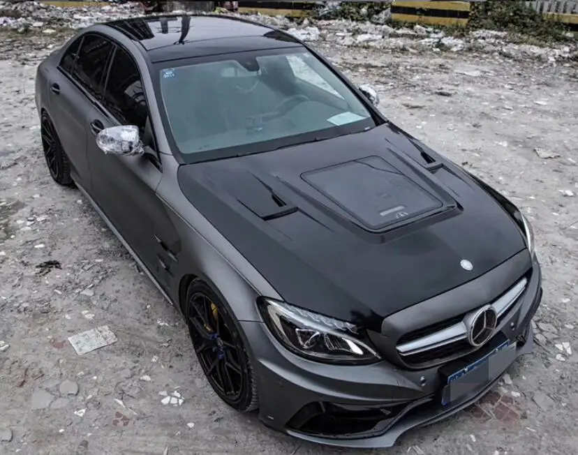 Модный прозрачный стеклянный передний бампер из углеродного волокна капот