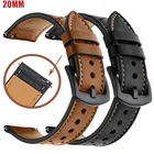 Ремешок 20 мм для Samsung Galaxy Watch 4 40 мм 44 мм, Воздухопроницаемый браслет для Samsung Galaxy watch 4, силиконовый и кожаный ремешок