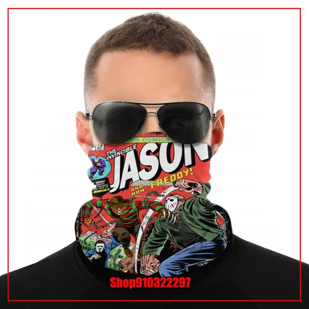 Повязка на голову Jason Vs Freddy черная теплая повязка шею головной убор-бандана |