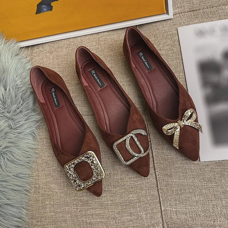 

Women's Flat Shoes, Stylish Red Wedding Shoes with Appliques (Pointed Toe)