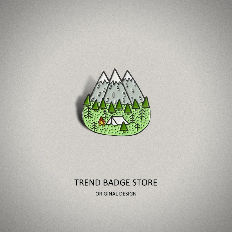 Разные дизайны эмалевые заколки для снежной горной местности путешествий куртки