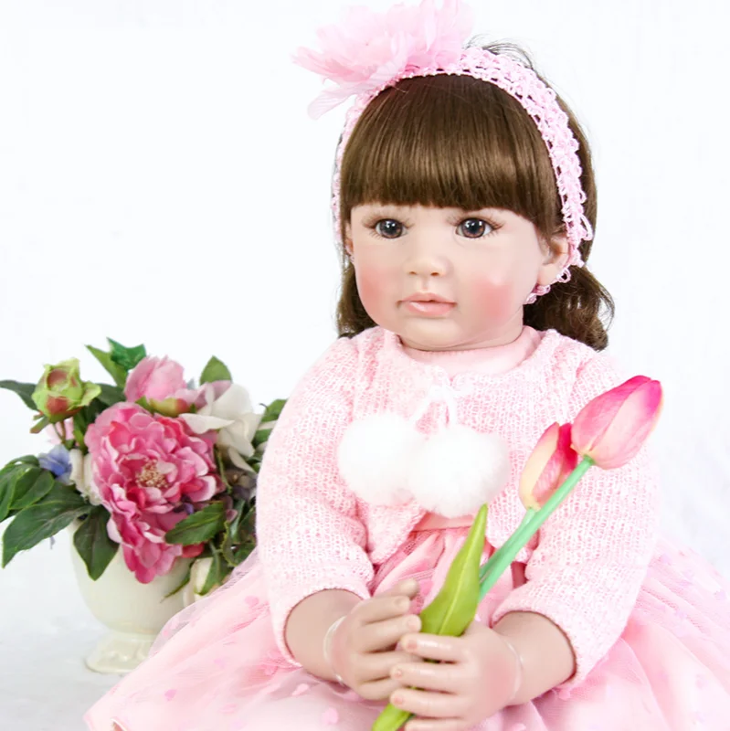 

Новинка, виниловые силиконовые куклы-Новорожденные ручной работы, 22 дюйма, Реалистичная кукла, подарок для девочек, игрушки для девочек, дет...