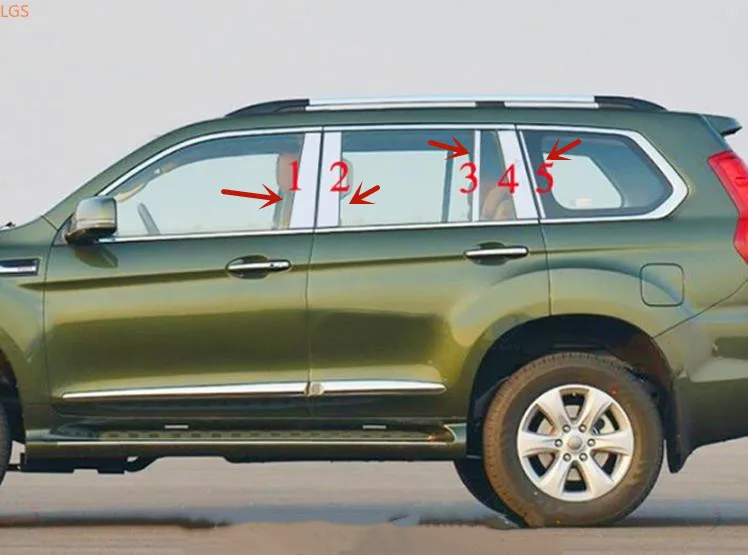 

Обшивка для автомобильного окна из нержавеющей стали для Haval H9 2015-2019, яркие полосы для автомобильного окна, защита от царапин, Стайлинг автом...
