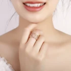 Женское кольцо с буквами Love и фианитом, золотистое широкое кольцо большого размера, Ювелирное Украшение для вечевечерние, 2020