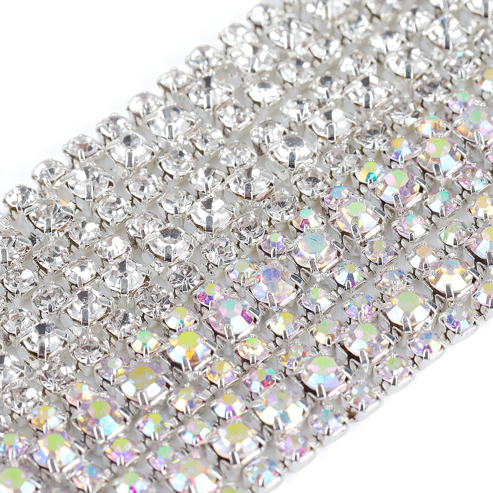 1 ярд DIY Швейные отделка орнамент из кристаллов Стразы горячей фиксации стразы