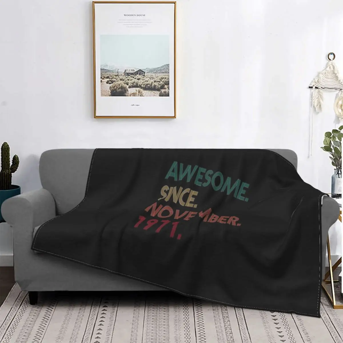 

Impresionante from enero de 1971-Manta para cama, colcha a cuadros de muselina, manta double para cama
