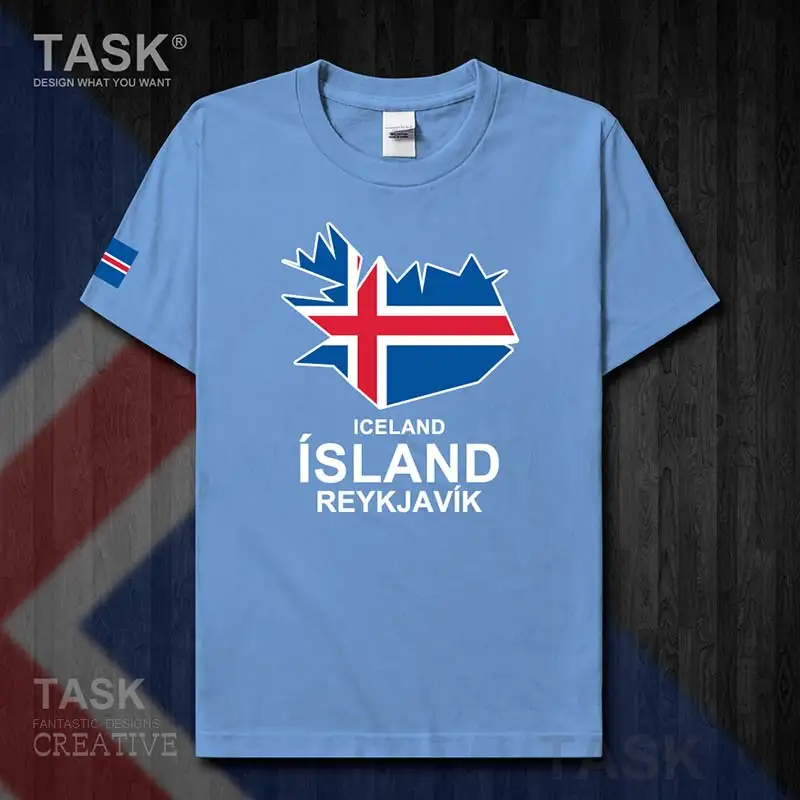 Футболка мужская с изображением Исландии ил сикле Рейкьявика Новые Топы одежда