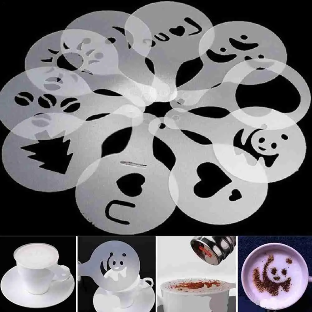 

Creative Kitchen Accessories 16pc Fancy Coffee Printing Template Kitchen Tools Kitchenware Coffee Spray Template Kitchen Gadgets