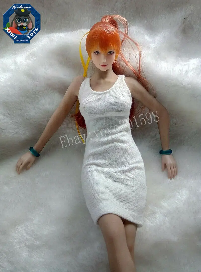 

Custom White 1:6 Female Clothing Dress For 12" Phicen Women Seamless Body Doll