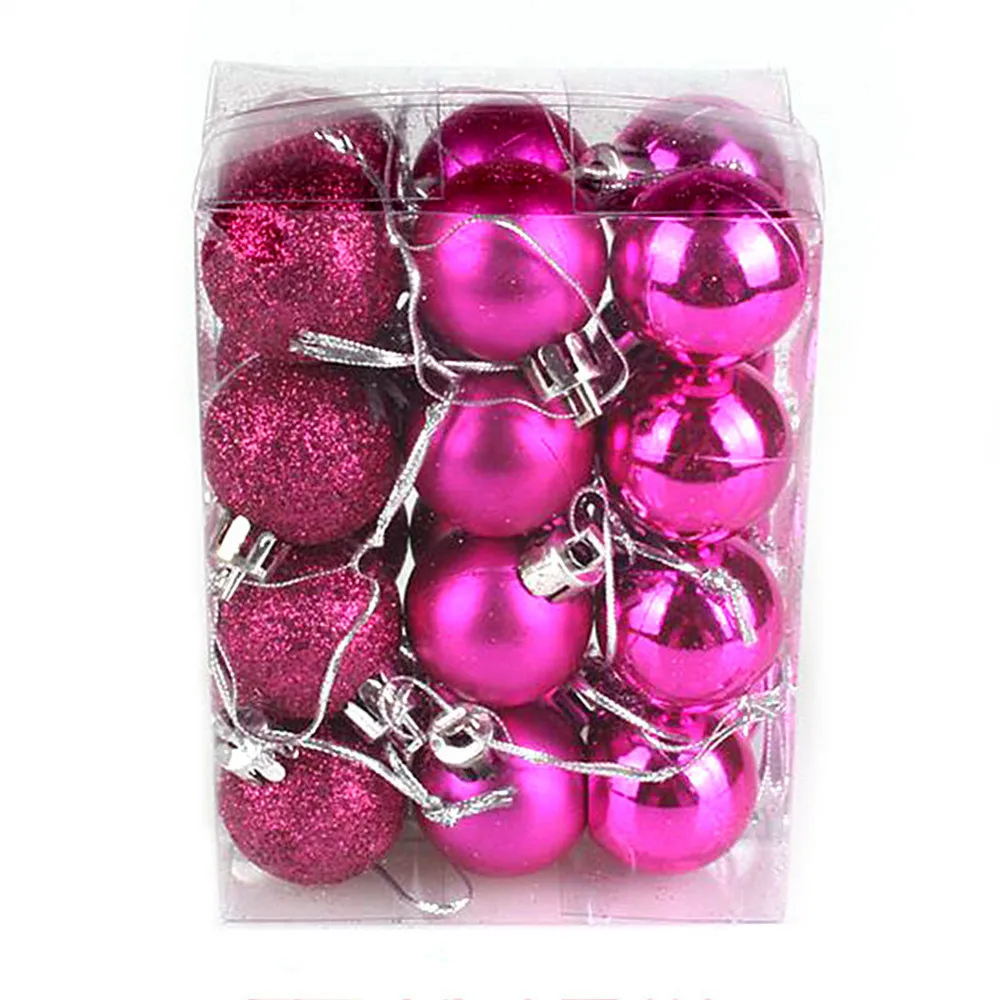 Hotpink 24 шт./лот елка на Рождество Подвески-безделушки Рождество вечерние подвесное украшение Рождественские украшения, подарки поставки 10 Цвета 30 мм - Цвет: Hotpink