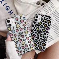black pink animal leopard print clear soft phone case for iphone 13 12 pro max 12 mini 11 pro max x xs xr 7 8 plus se 2020