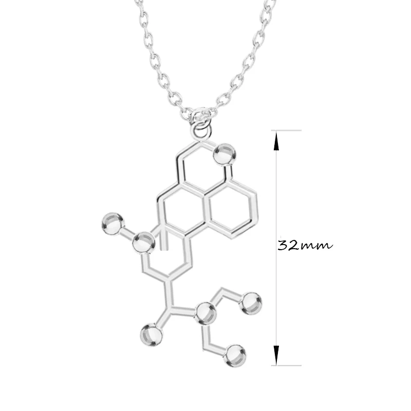 3D LSD молекула наука биология химическая структура ожерелье с подвеской цепочкой