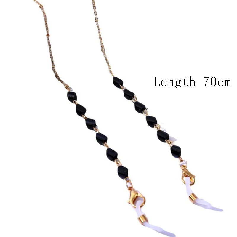 

70cm Long Crystal Beaded Glasses Chain Metal Anti-lost Lanyards Eyeglasses Strap Cord Holder Fashion Eyewear Accessories Hot