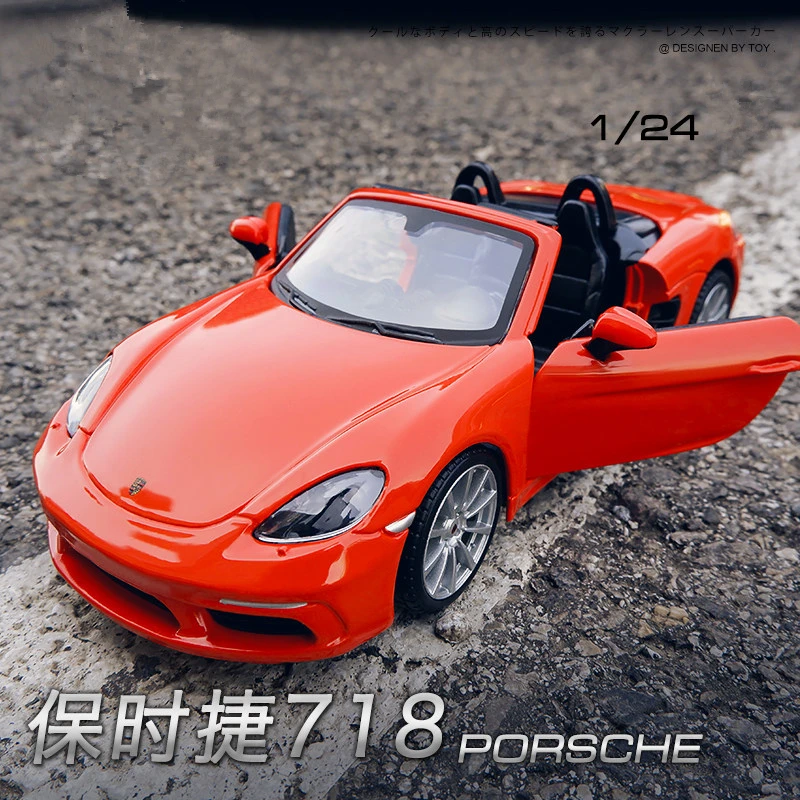 Модель спортивного автомобиля из сплава в масштабе 1:24 Porsche 718 Boxster модель литая
