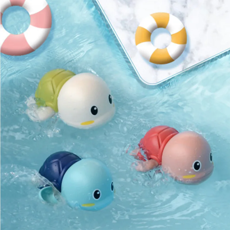 

Single Sale Cute Cartoon Animal Tortoise Classic Baby Water Toy Infant Swim Turtle Wound-up Chain Clockwork Kids Beach Bath Toys