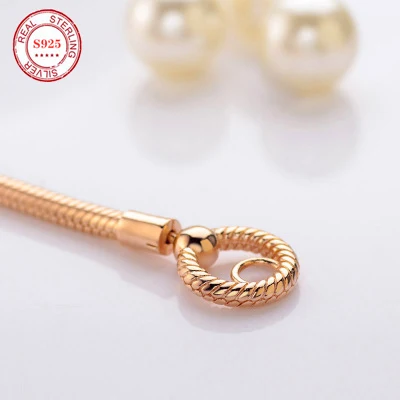 

Pan's basic chain INS niche design high-end rose gold fashion classic T-shaped buckle snake bone chain bracelet