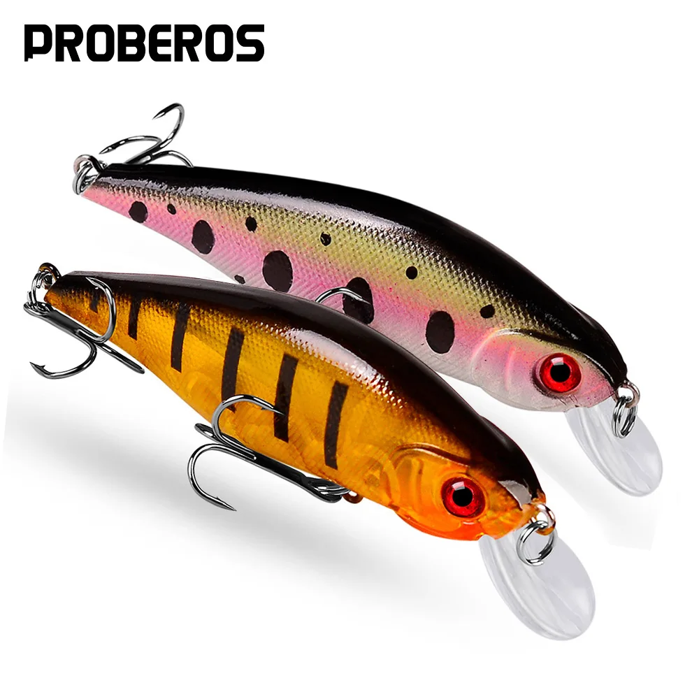 

PROBEROS 1PCS Noisy Minnow Baits 9.5cm-12g Floating Fishing Lures Artificial Hard Bass Wobbler Casting Crankbait Fishing Tackle