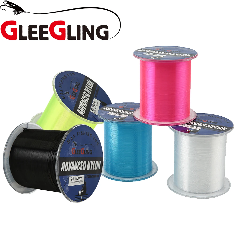 Нейлоновая леска для ловли карпа GLEEGLING 500 м нейлоновая 8 видов цветов|Рыболовные