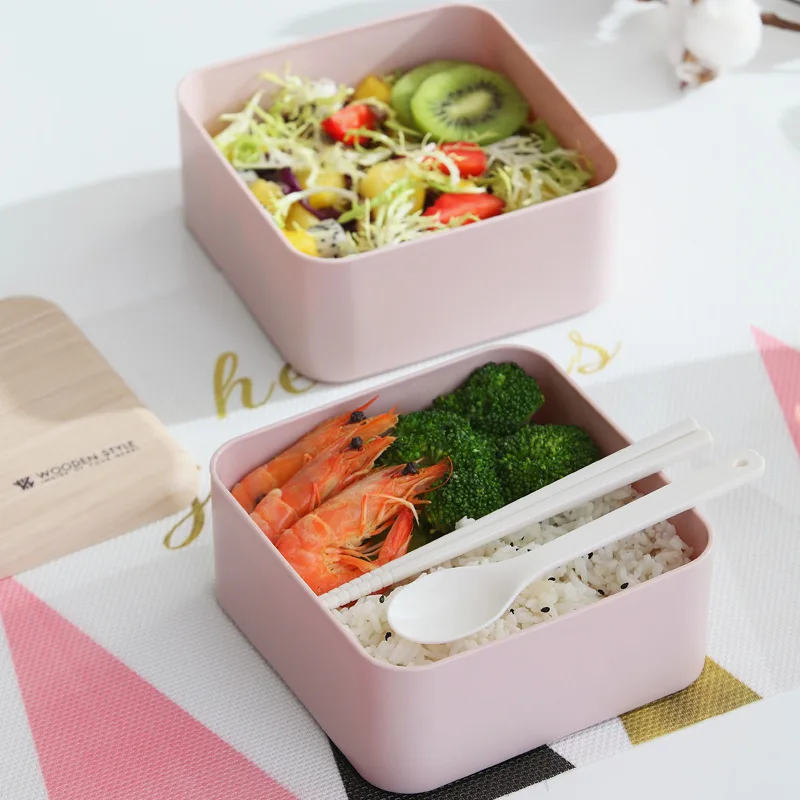 Health Lunch Box High Capacity Double Layer With Cutlery Food Container Outdoor Office School Portable Bento Set 1400ml | Дом и сад