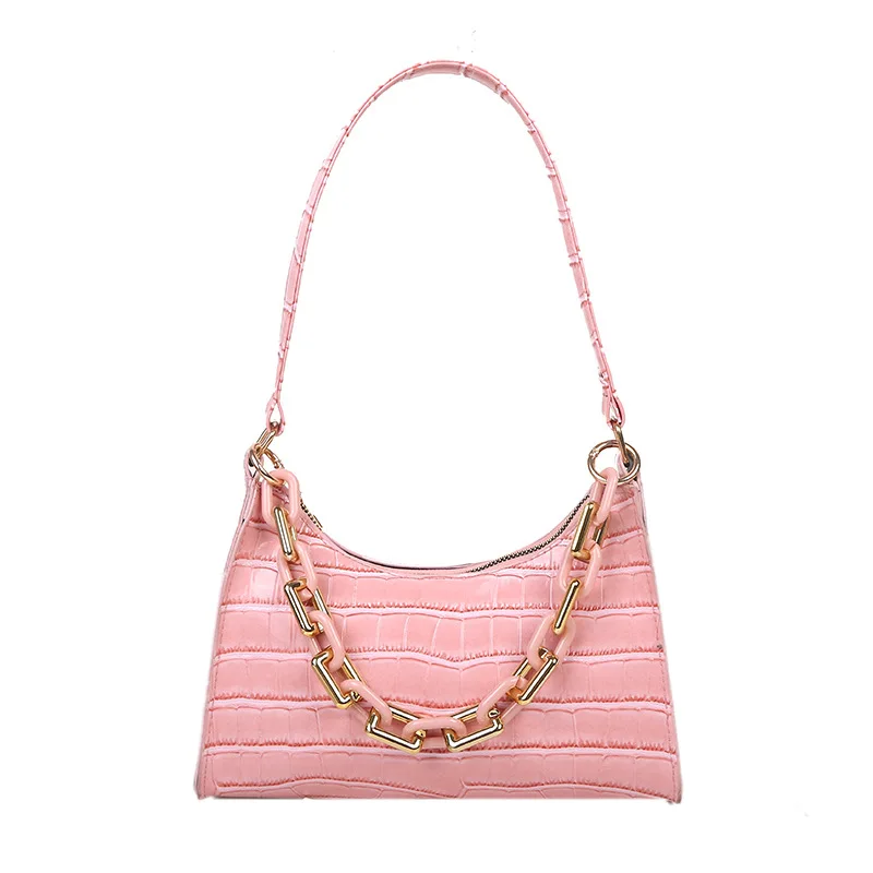 

Candy Color Alar 2021 Fashion Simple Single Shoulder Bag Handbag Or Lend The Baguettes Pockets Chain Fashion Hand Formulation
