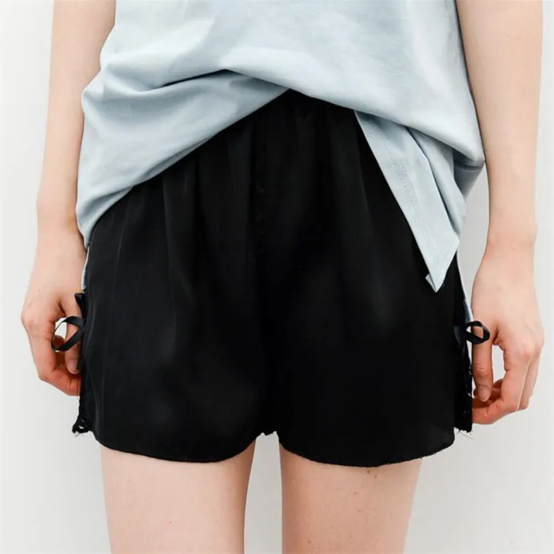 Популярные эластичные шорты VIIANLES черные и белые модные женские летние с кружевом