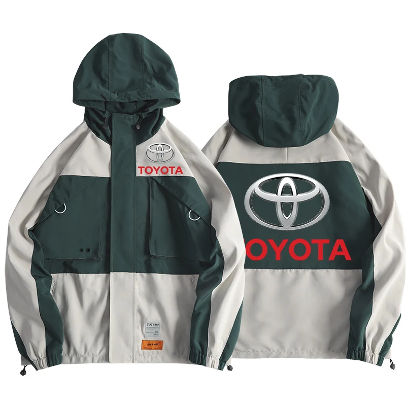 

2021 Mens Fashion Jacket Toyota Outwear Windproof Waterproof New Men's Street Windbreaker Hoodie Zipper Thin Casual Star Coat
