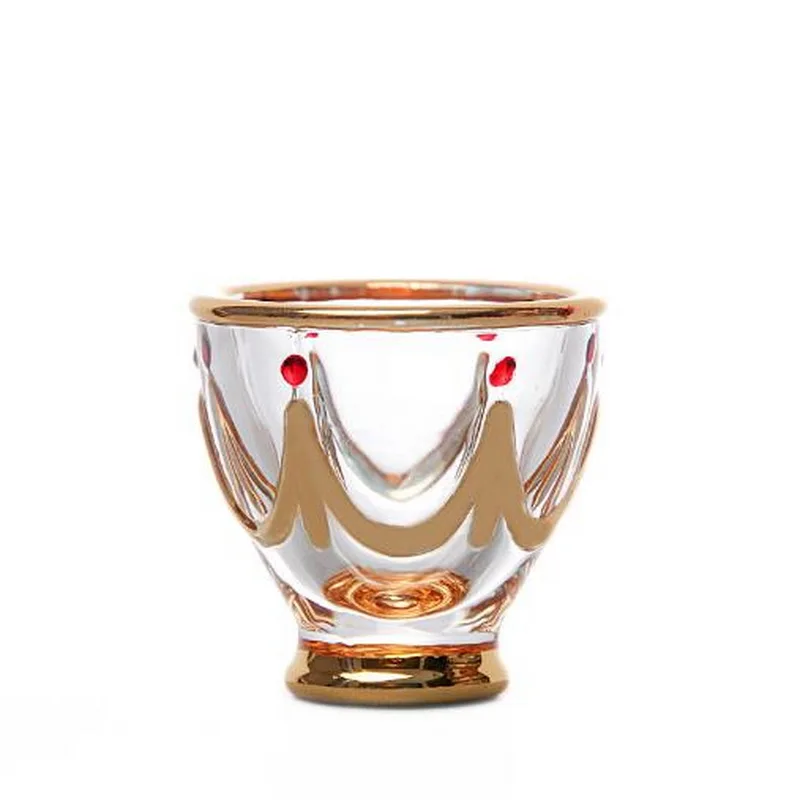 

Hand-Painted Light Luxury Crystal Glass Thick-Bottomed Bullet Spirit Glass
