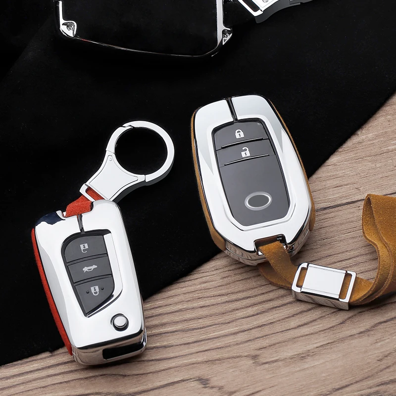 Автомобильный замшевый кожаный чехол для Брелока Для Ключей Toyota зеркального Prado