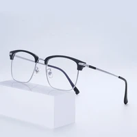 pure titanium frame glasses full rim eye glasses men style spring hinges shortsighted spectacles rectangle eyewear
