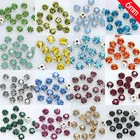 36p 6 мм 36-цветные Стразы с кристаллами для шитья драгоценности серебряная основа с 4 отверстиями для шитья стеклянный камень драгоценные камни кнопка для рукоделия одежда