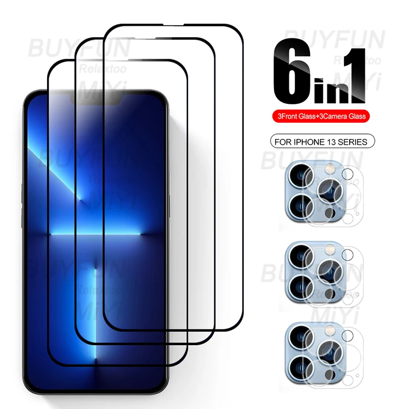 

6 в 1 Защитная крышка для камеры Iphone 13 защитное стекло I phone 13 Pro Max Mini 2021 искусственное Стекло 9H Защитная пленка для экрана
