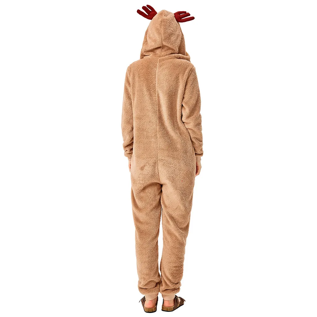 Рождественская одежда для всей семьи Женская меховая толстовка с капюшоном и