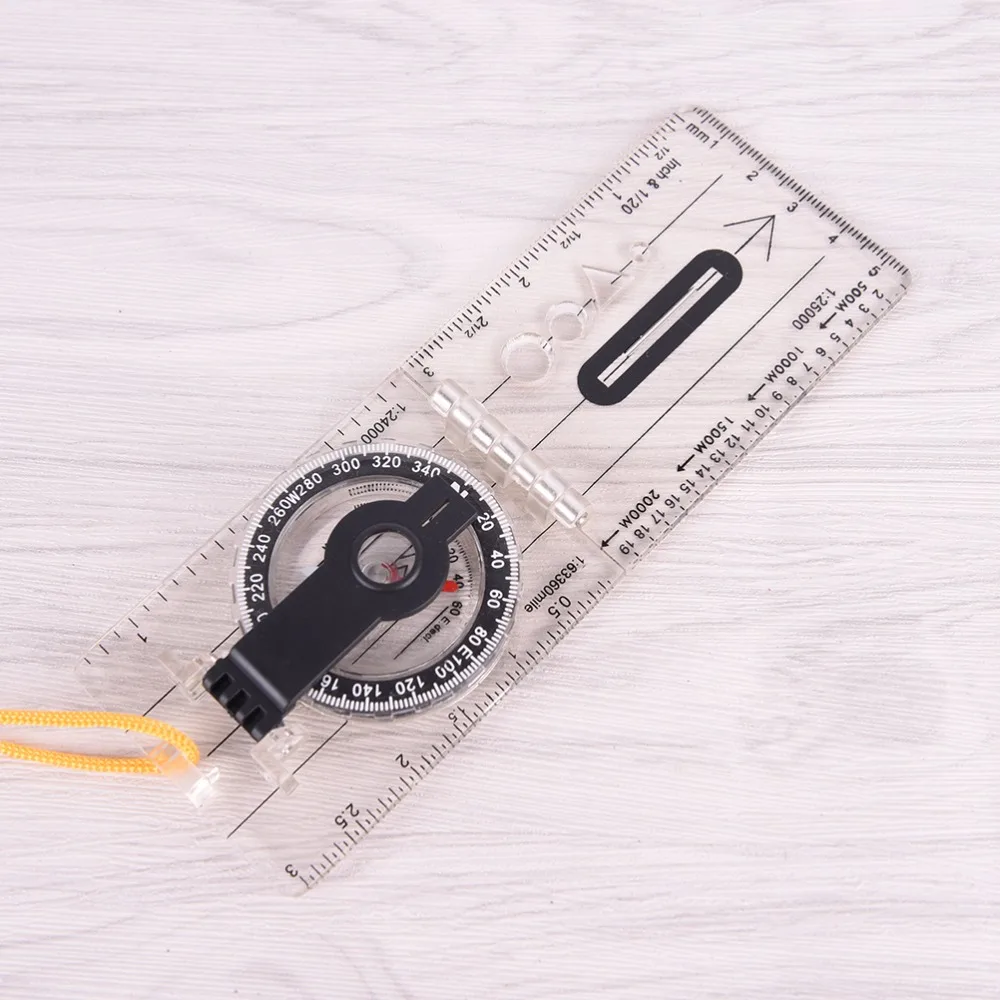 Folding Compass Outdoor Hiking Camping Baseplate Travel Ruler Map | Спорт и развлечения
