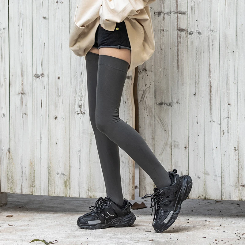 Зимние теплые чулки до бедра в стиле Харадзюку для молодых женщин сохраняют