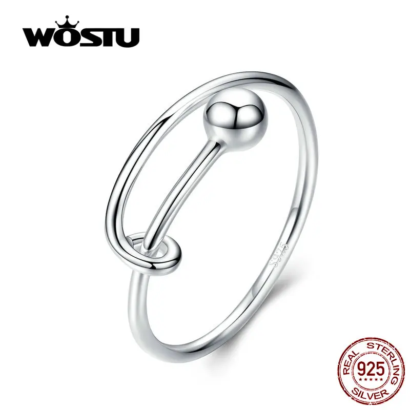 

Женское кольцо в минималистичном стиле WOSTU, регулируемое кольцо из 100% стерлингового серебра 925 пробы, роскошное обручальное ювелирное издел...