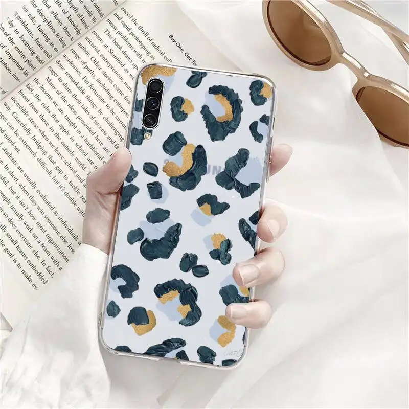 

Cute Leopard Print Phone Case Transparent for Samsung s9 s10 s20 Huawei honor P20 P30 P40 xiaomi note mi 8 9 pro lite plus