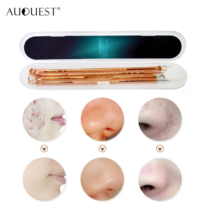 

4PCS Acne Blackhead Comedone Black Spot Pimple Blemish Remover Skin Care Women Beauty Acne Treatment Pore Cleanser Needle Hook
