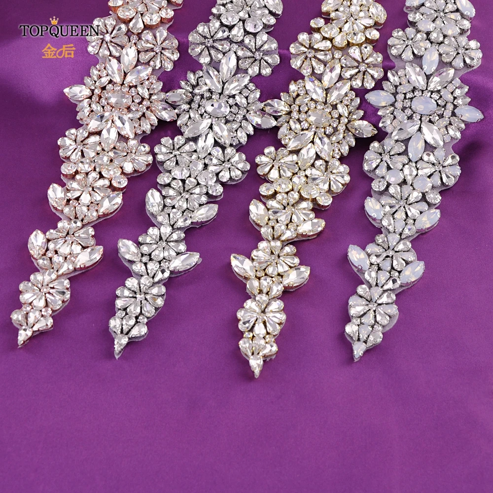 TOPQUEEN S325 роскошный свадебный пояс свадебные аксессуары серебро/золото