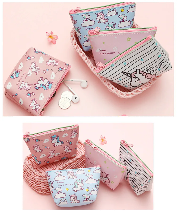 Сумки для женщин монета кошелек держатель Kawaii животное Единорог мини Изменить Кошельки для денег сумка милые дети молнии мешок подарок