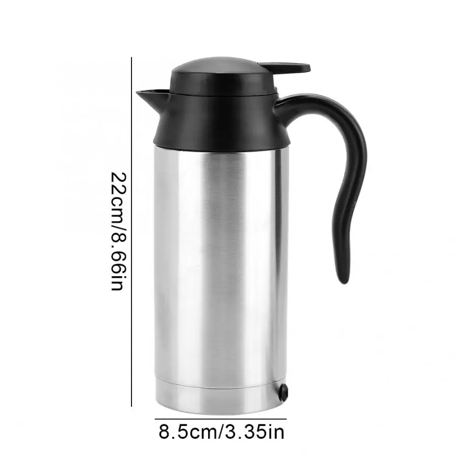 

240W 750ml 24V Electric Heating Cup Kettle Stainless Steel Water Heater Bottle for Tea Coffee Drinking Travel Car Truck Kettle