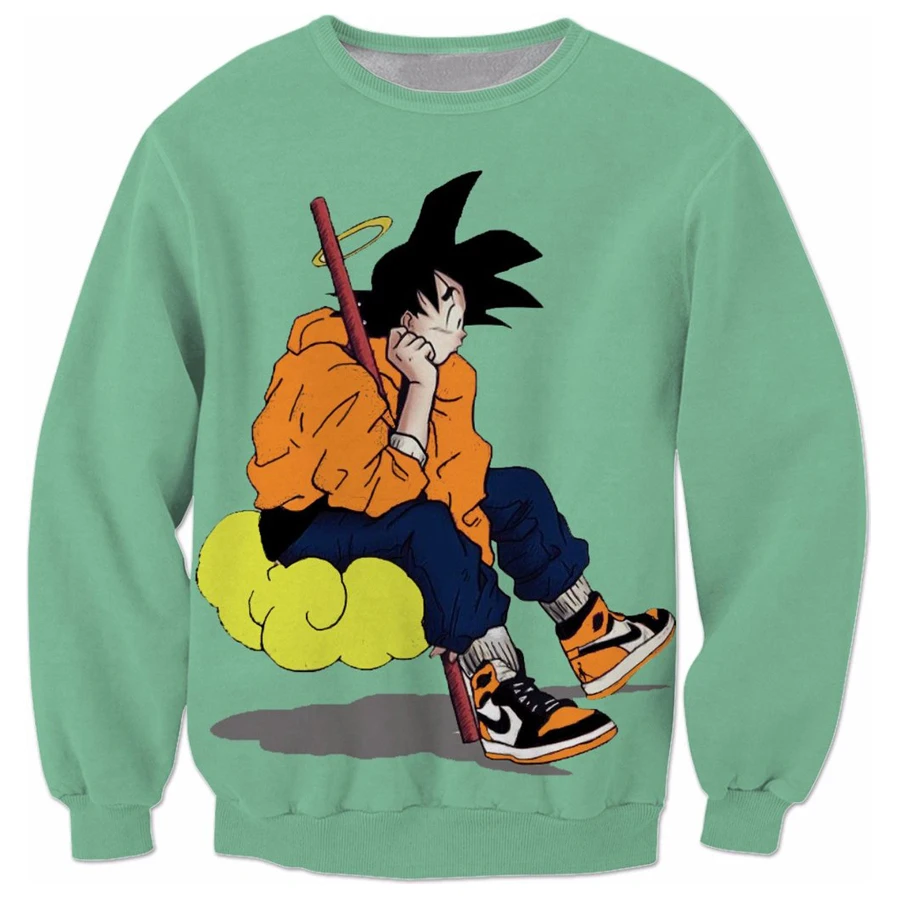 PLstar Cosmos Новая модная Толстовка аниме Dragon Ball Z Kid Goku and Master Roshi 3d принт для мужчин и женщин пуловер с круглым вырезом - Цвет: color as the picture