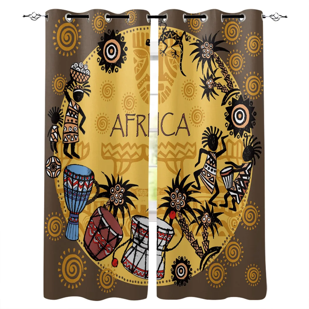 

Баннера в африканском стиле ретро Стиль записи диска Шторы s для шторы на окна для гостиной Шторы для Спальня современный интерьер дома укра...