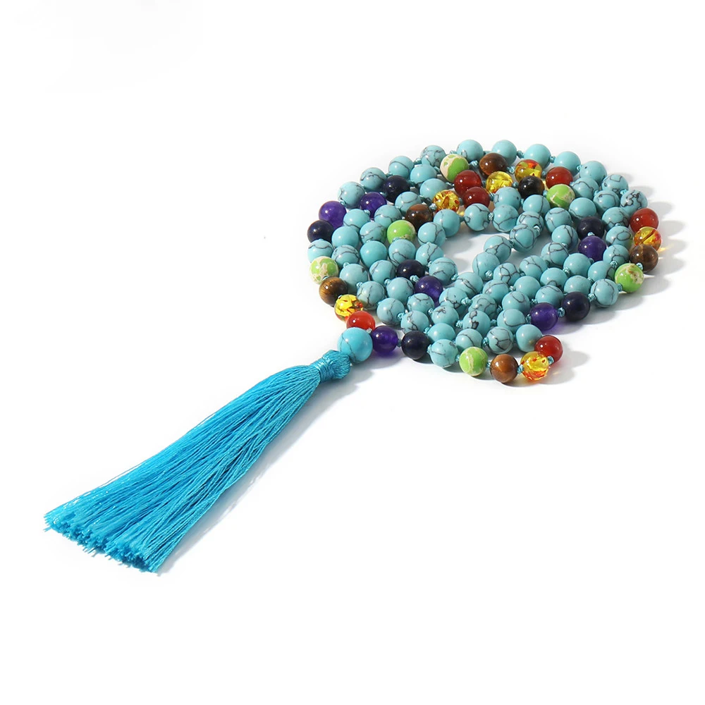 108 ручная работа из бисера ожерелье с узелками джапа мала для медитации молитва