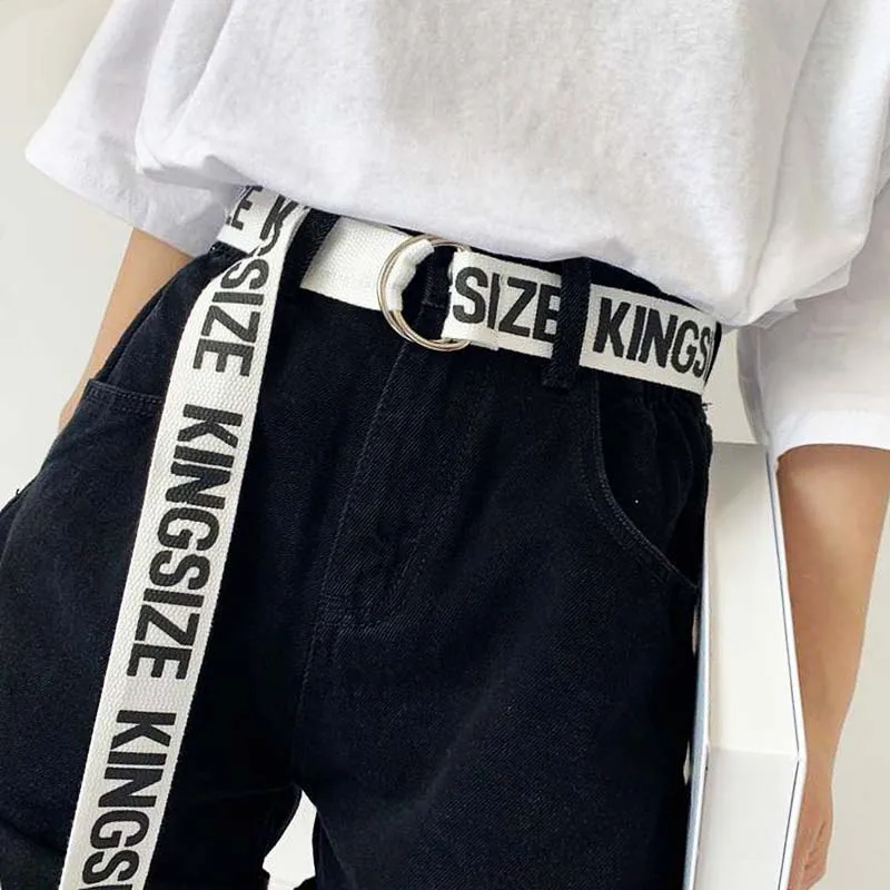 

Повседневный холщовый ремень женский студенческий двойной d-образный ремень с пряжкой 130 см длинный ремень в стиле панк женский с буквенным ...